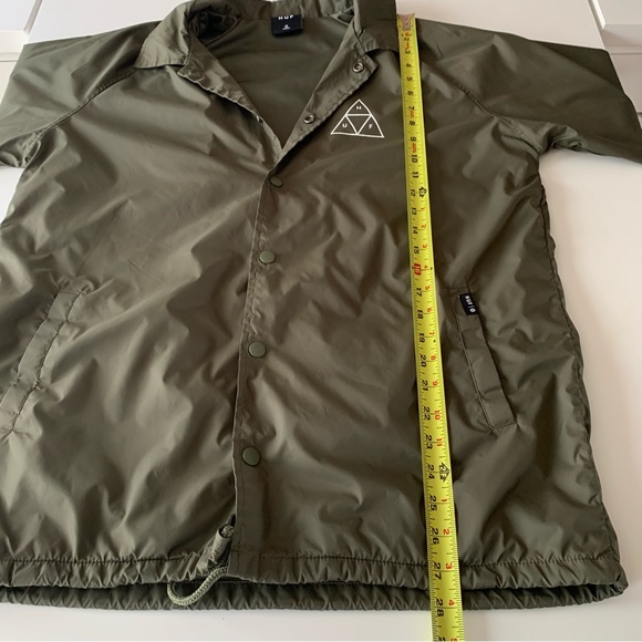 HUF triple triangle army green windbreaker jacket size medium - Picture 9 of 10